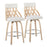 LumiSource York Counter Stool in Natural Wood/Cream Fabric/Chrome