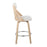 LumiSource York Counter Stool in Natural Wood/Cream Fabric/Chrome