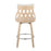 LumiSource York Counter Stool in Natural Wood/Cream Fabric/Chrome
