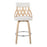 LumiSource York Counter Stool in Natural Wood/Cream Fabric/Chrome