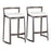 LumiSource Fuji Counter Stool, Set of 2, Antique Metal