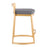 LumiSource Fuji Counter Stool, Set of 2, Gold Metal/Grey PU