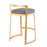 LumiSource Fuji Counter Stool, Set of 2, Gold Metal/Grey PU