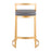 LumiSource Fuji Counter Stool, Set of 2, Gold Metal/Grey PU