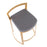 LumiSource Fuji Counter Stool, Set of 2, Gold Metal/Grey PU