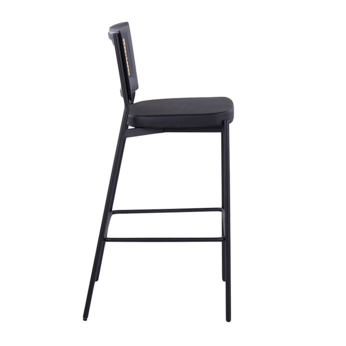 LumiSource Tania Rattan Bar Stool, Set of 2, Black/Rattan