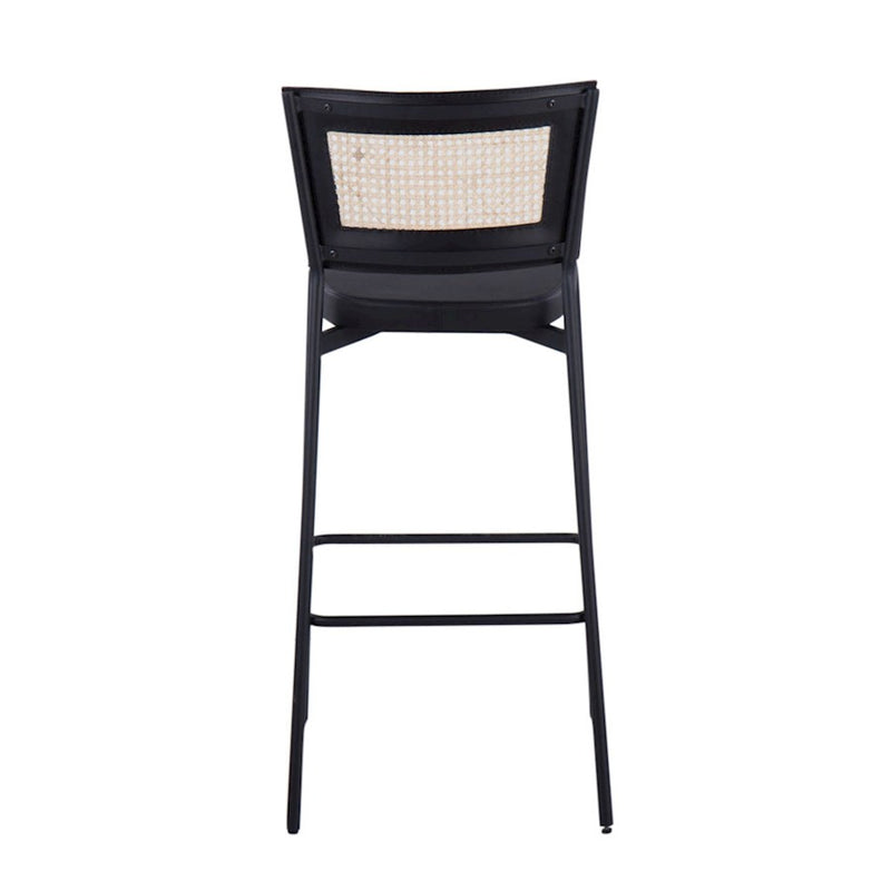 LumiSource Tania Rattan Bar Stool (Set of 2) | Contemporary Black Metal & Rattan Accent | Home Bar & Kitchen Counter | Model B29-RTNTANIABKBK2