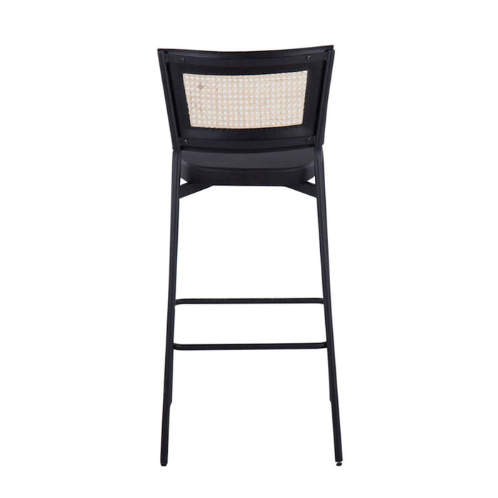 LumiSource Tania Rattan Bar Stool, Set of 2, Black/Rattan