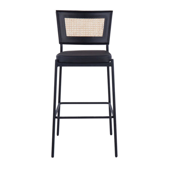 LumiSource Tania Rattan Bar Stool, Set of 2, Black/Rattan