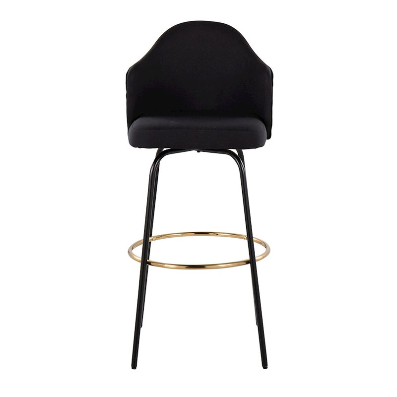 LumiSource Ahoy Bar Stool, Set of 2, Black/Gold