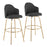 LumiSource Ahoy Bar Stool, Set of 2, Gold/Charcoal - B30-AHOYUPCLAIREG2AUCHAR2