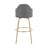 LumiSource Ahoy Bar Stool, Set of 2, Gold/Grey Fabric