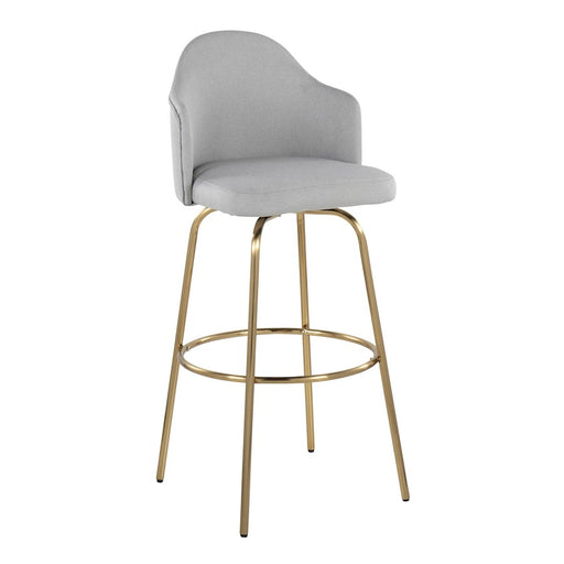 LumiSource Ahoy Bar Stool, Set of 2, Gold/Light Grey