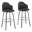 LumiSource Ahoy Bar Stool, Set/2, BK/Gold/Charcoal - B30-AHOYUPCLAIREG2BKCHAR2