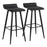 LumiSource Ale Bar Stool, Set of 2, Black Steel/Black PVC - B30-ALEBKBK2