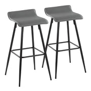 LumiSource Ale Bar Stool, Set of 2, Black Steel/Grey - B30-ALEBKDGY2