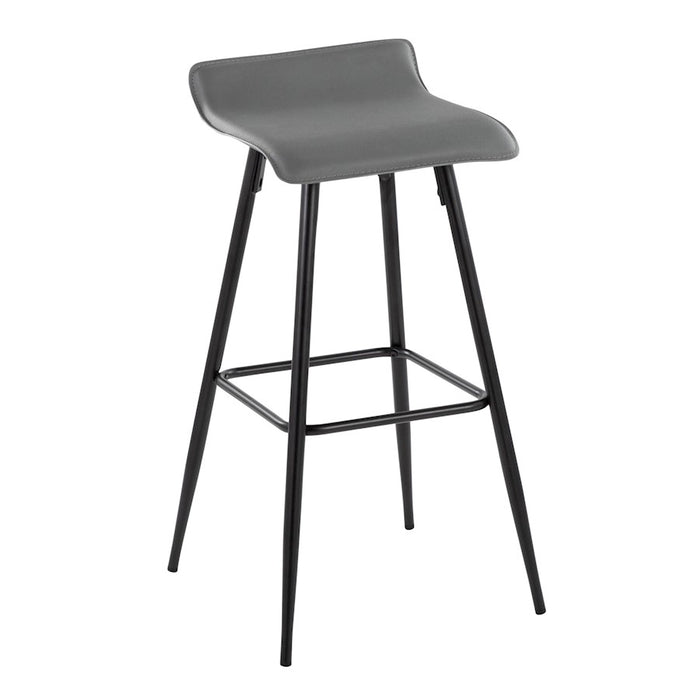 LumiSource Ale Bar Stool, Set of 2, Black Steel/Grey