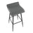 LumiSource Ale Bar Stool, Set of 2, Black Steel/Grey