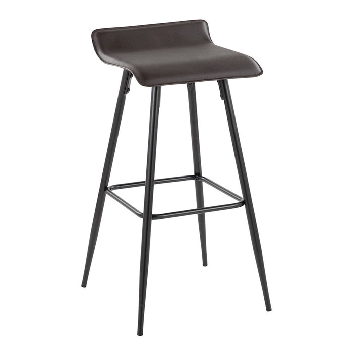 LumiSource Ale Bar Stool, Set of 2, Black Steel/Espresso