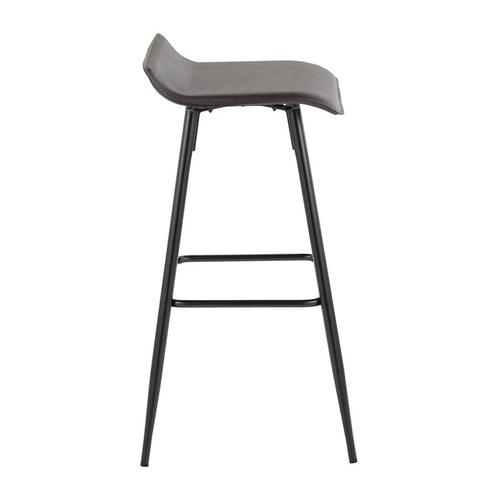 LumiSource Ale Bar Stool, Set of 2, Black Steel/Espresso