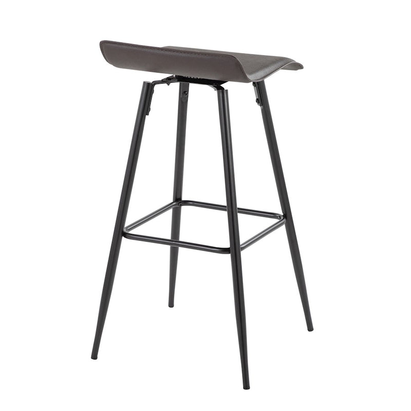 LumiSource Ale Bar Stool (Set of 2) | Contemporary Black Steel & Espresso PU | Kitchen Bar & Dining Counter Seating | 29.5in Seat | Model B30-ALEBKE2