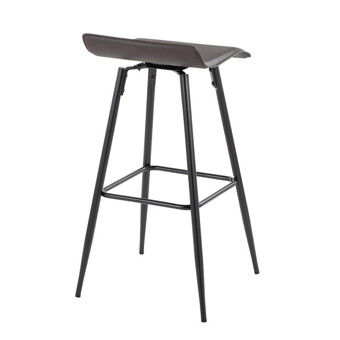 LumiSource Ale Bar Stool, Set of 2, Black Steel/Espresso