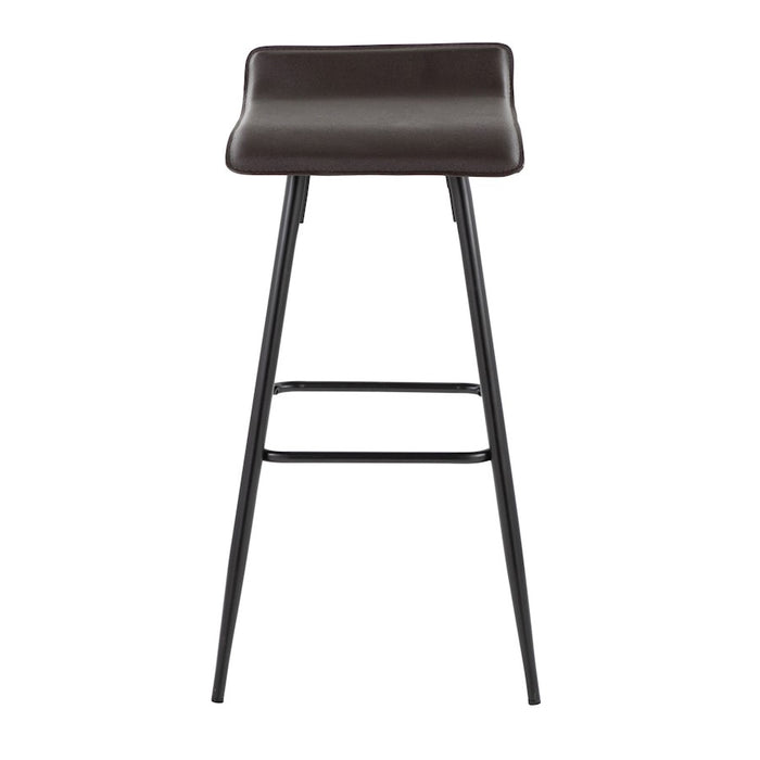 LumiSource Ale Bar Stool, Set of 2, Black Steel/Espresso