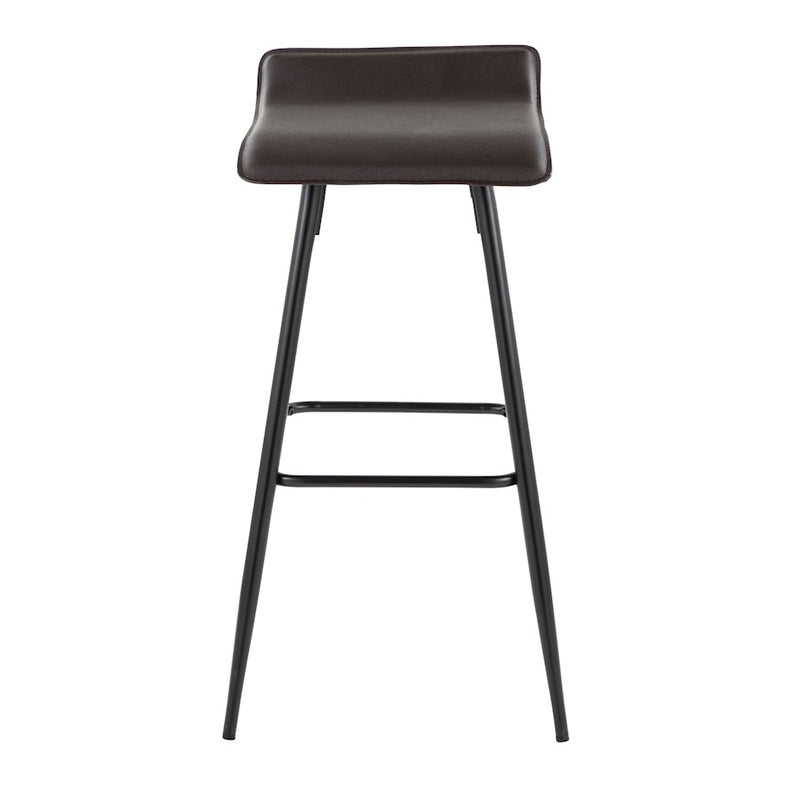 LumiSource Ale Bar Stool (Set of 2) | Contemporary Black Steel & Espresso PU | Kitchen Bar & Dining Counter Seating | 29.5in Seat | Model B30-ALEBKE2
