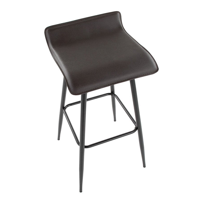 LumiSource Ale Bar Stool, Set of 2, Black Steel/Espresso
