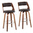 LumiSource Cecina Barstool, Set/2, Walnut/Brown/Chrome - B30-CECINA2-SWVRWLBN2