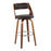 LumiSource Cecina Barstool, Set of 2, Walnut/Brown/Chrome