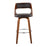 LumiSource Cecina Barstool, Set of 2, Walnut/Brown/Chrome
