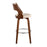 LumiSource Cecina Barstool, Set of 2, Walnut/Cream/Chrome