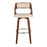 LumiSource Cecina Barstool, Set of 2, Walnut/Cream/Chrome