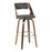LumiSource Cecina Barstool, Set of 2, Walnut/Grey/Chrome