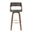 LumiSource Cecina Barstool, Set of 2, Walnut/Grey/Chrome