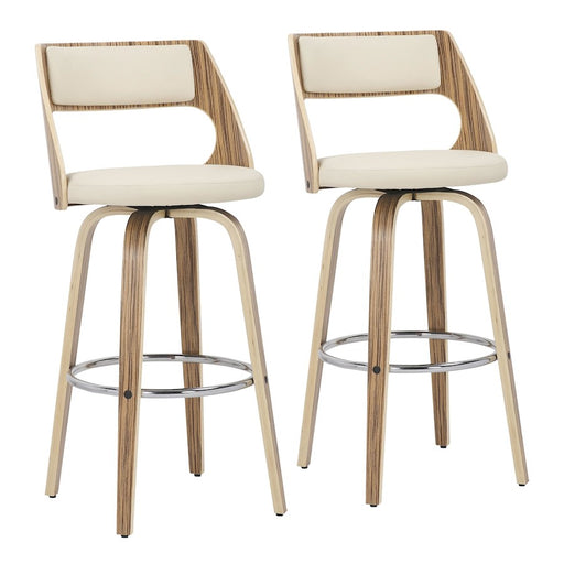 LumiSource Cecina 30'' Barstool, Set/2, Zebra/CR/CH - B30-CECINA2-SWVRZBCR2