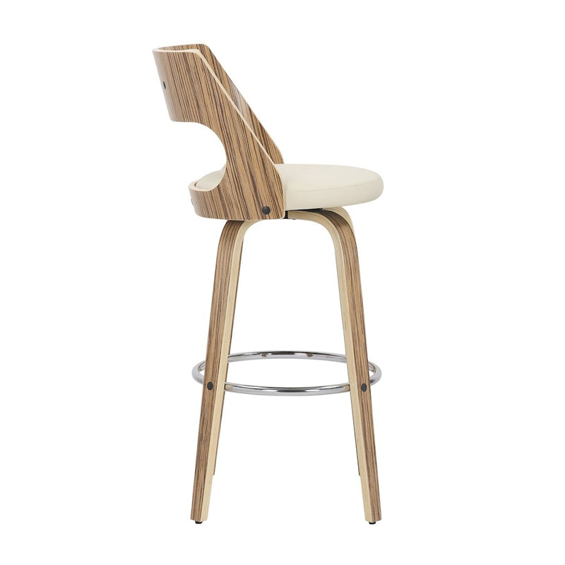 LumiSource Cecina 30'' Barstool, Set/2, Zebra/CR/CH