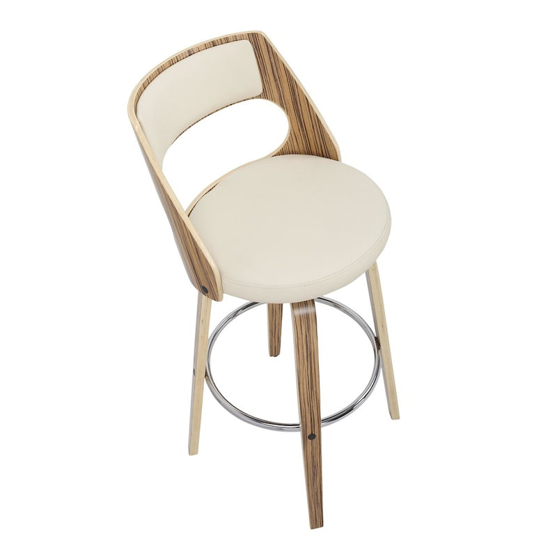LumiSource Cecina 30'' Barstool, Set/2, Zebra/CR/CH