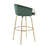 LumiSource Claire 30" Bar Stool, Set of 2, Gold/Green