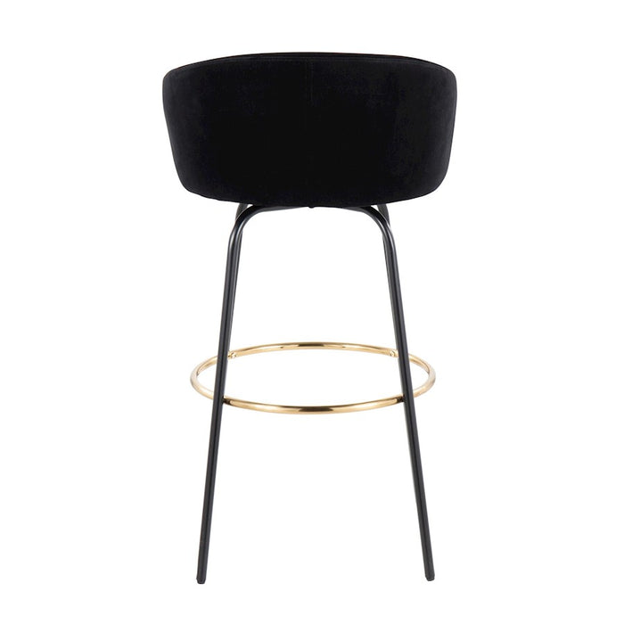 LumiSource Claire Barstool, Set of 2, Black/Gold/Black