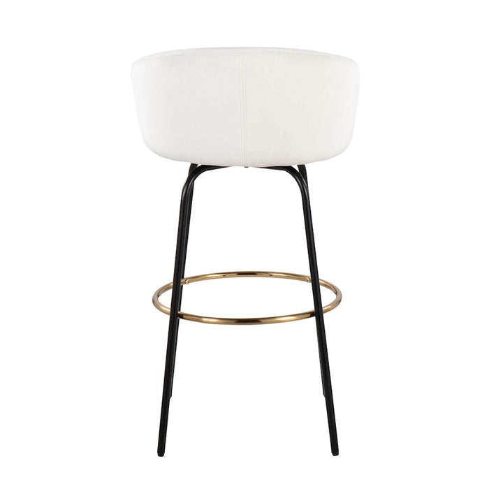 LumiSource Claire Barstool, Set of 2, Black/Gold/Cream