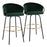 LumiSource Claire Barstool, Set of 2, Black/Gold/Green - B30-CLAIRE2-SWVGBKVGN2