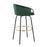 LumiSource Claire Barstool, Set of 2, Black/Gold/Green