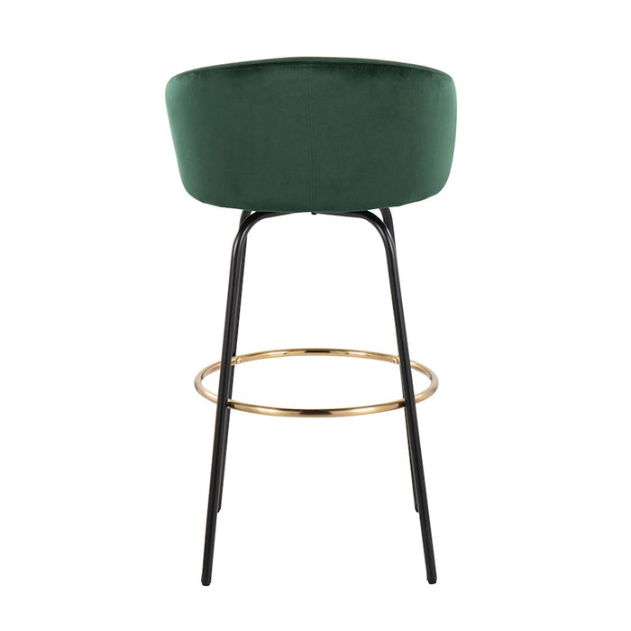LumiSource Claire Barstool, Set of 2, Black/Gold/Green