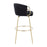 LumiSource Claire 30" Barstool, Set of 2, Gold/Black