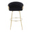 LumiSource Claire 30" Barstool, Set of 2, Gold/Black