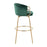 LumiSource Claire 30" Bar Stool, Set of 2, Gold/Green Velvet