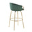 LumiSource Claire 30" Bar Stool, Set of 2, Gold/Green Velvet