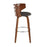 LumiSource Cosini Barstool, Set of 2, Walnut/Charcoal/Chrome